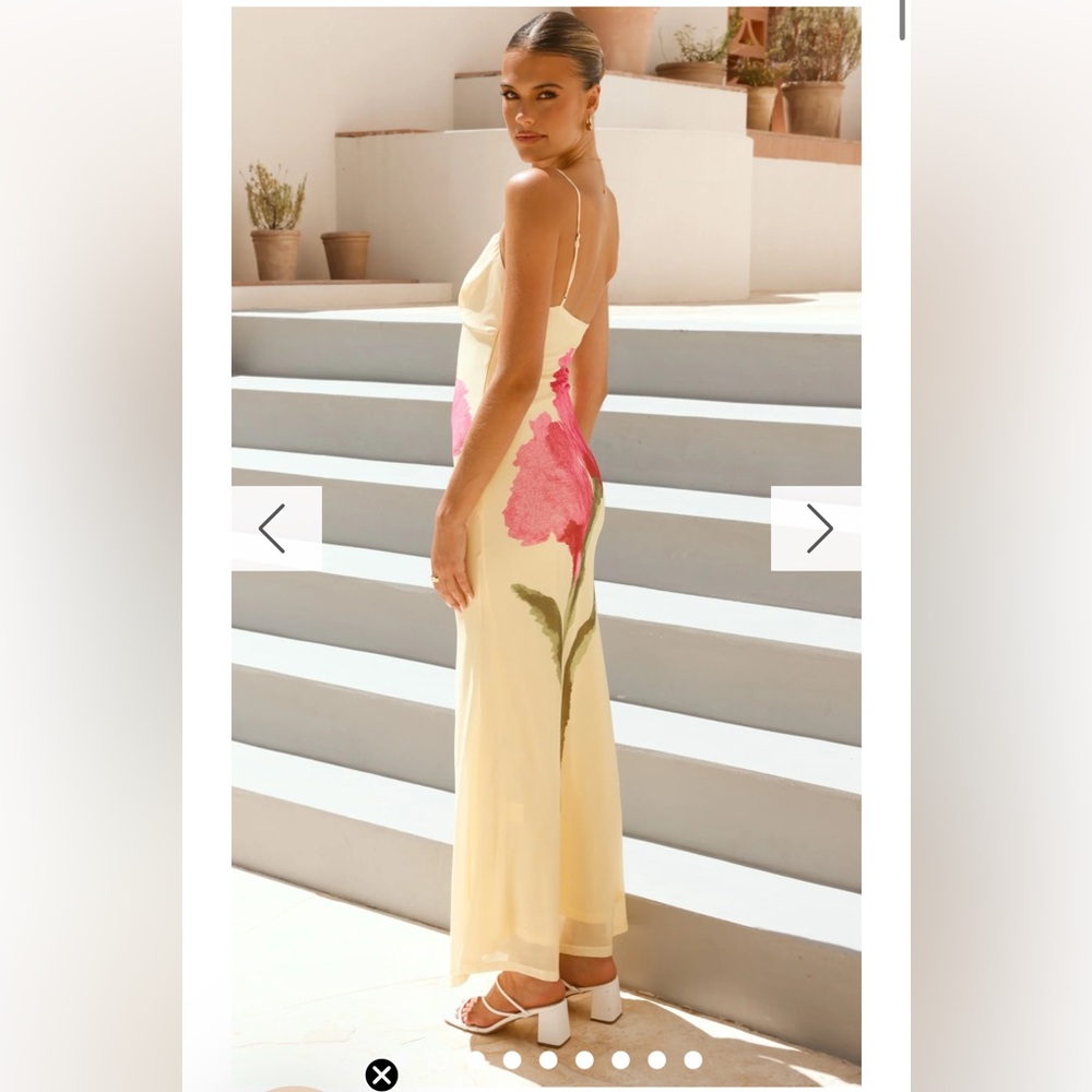 Billy J Kiaya Maxi Dress - Yellow/Blossom Size AU 6 US 2 - Picture 2 of 8